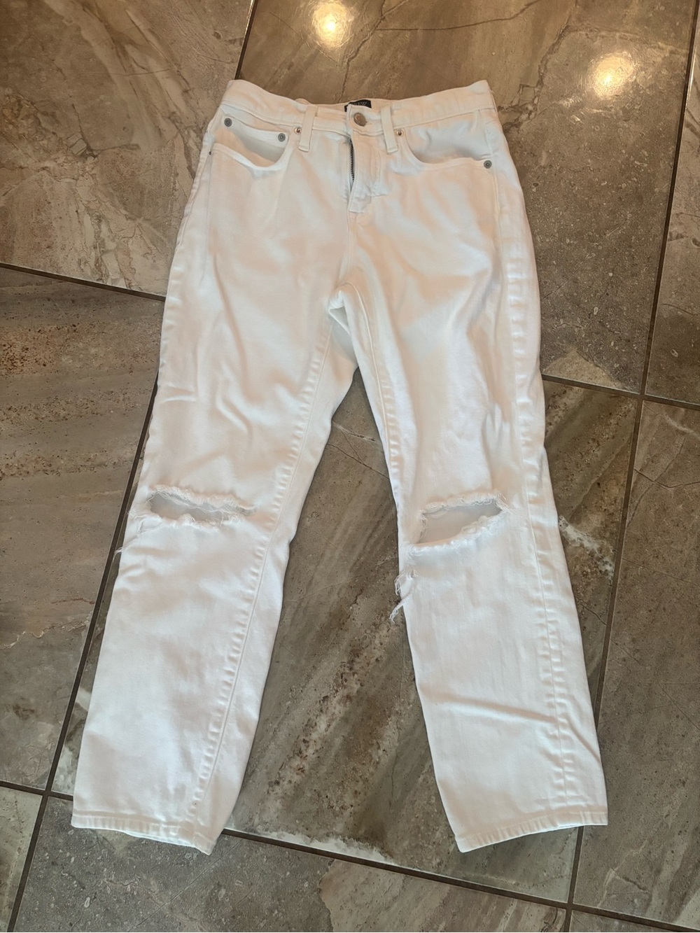 J. Crew White Distressed Women's Jeans